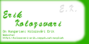 erik kolozsvari business card
