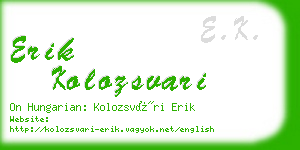 erik kolozsvari business card